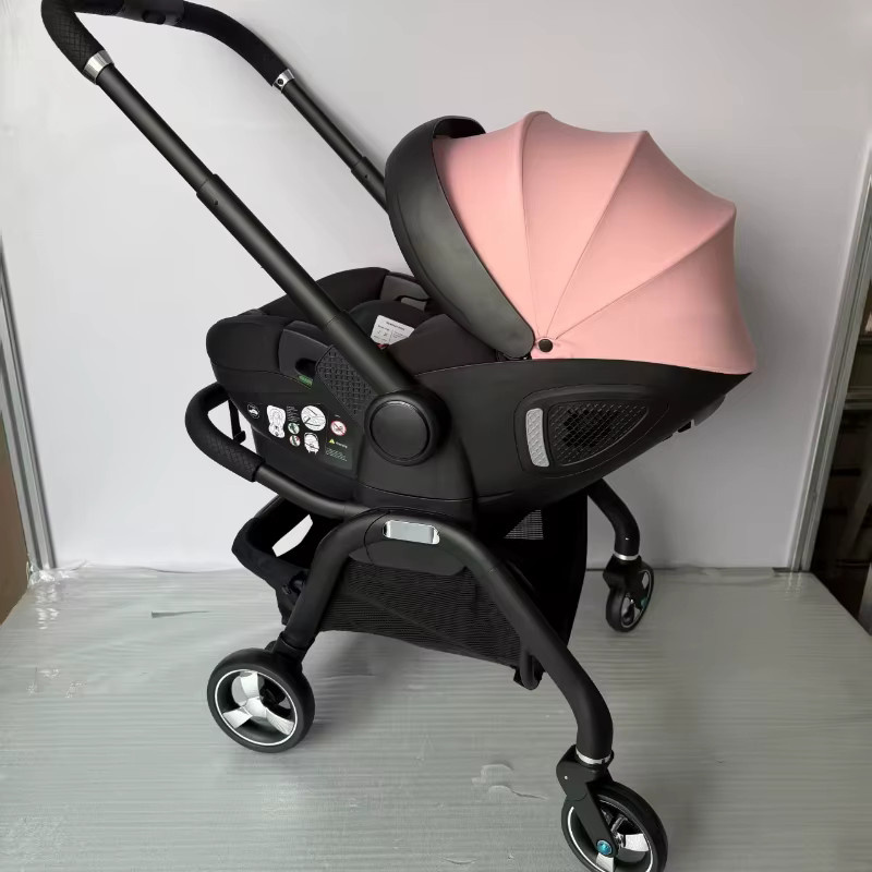 Kodilo Baby-Kinderwagen mit Hard-Schlafkorb in Blau, beidseitig fahrbar und einfach zu bedienen - Bild 4