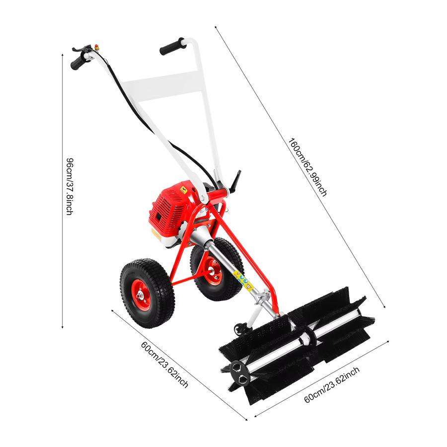 Bymaocar Benzin-Gartenkehrmaschine mit Rollbürste in Rot - Bild 7