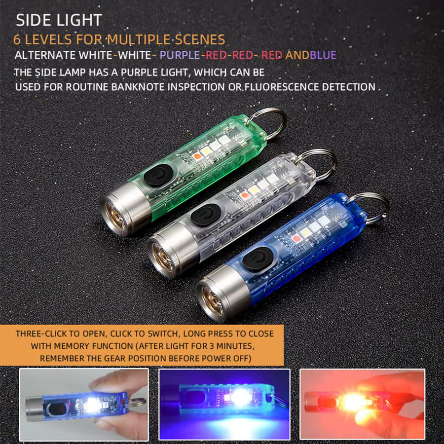 Alonefire Mini LED Taschenlampe mit Magnet und USB-Ladefunktion für Notfälle, Camping und Wandern - Bild 2