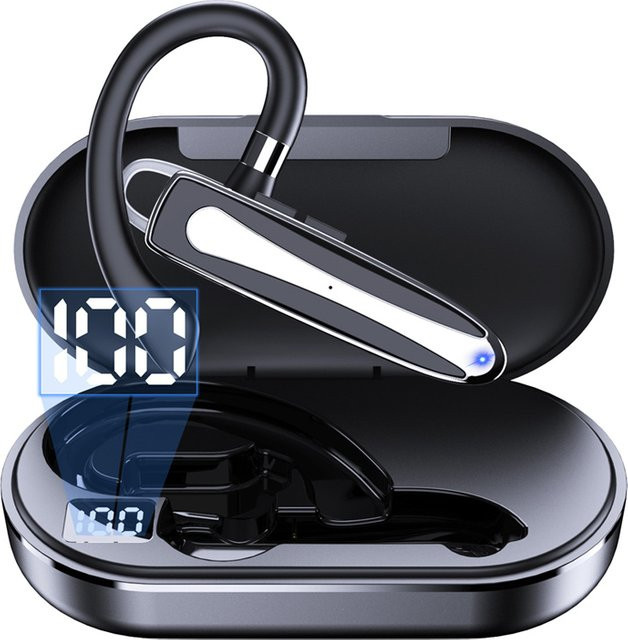 EARDECO Drahtlose Bluetooth Kopfhörer mit Mikrofon in Schwarz - Bild 1