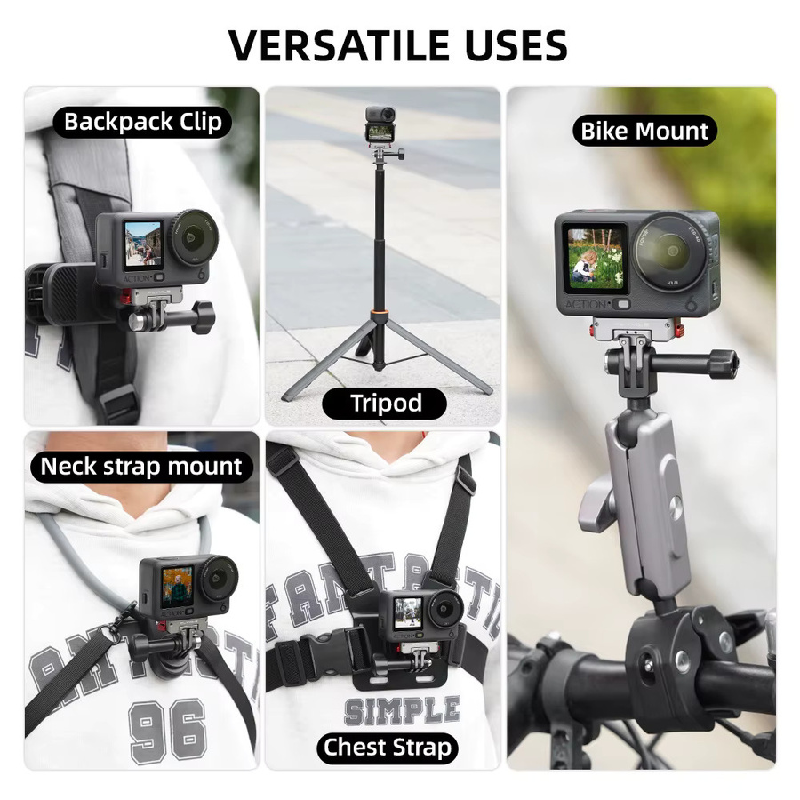 Magnetischer Schnellwechseladapter von DJI für OSMO360 II, Action 6 und Nano mit drehbarer Doppelklauenbasis und Metallhalterung inklusive 1/4 Zoll Gewinde - Bild 6