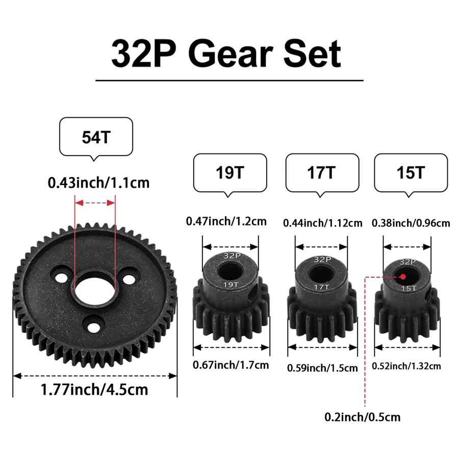 RCZIPROY Motorzahnrad aus gehärtetem Stahl, 54 Zähne, für 1/10 RC-Cars - Bild 3