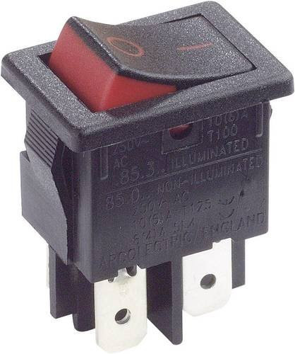 Arcolectric Bulgin H8550XBAAA Wippschalter Rot 2 x Aus/Ein rastend 250 V/AC 10A - Bild 1