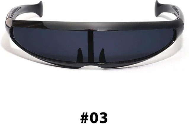 Yiran toy Alien-Sonnenbrille, verspiegelt, oval, Vollrand, Kunststoff, Unisex, black - Bild 1