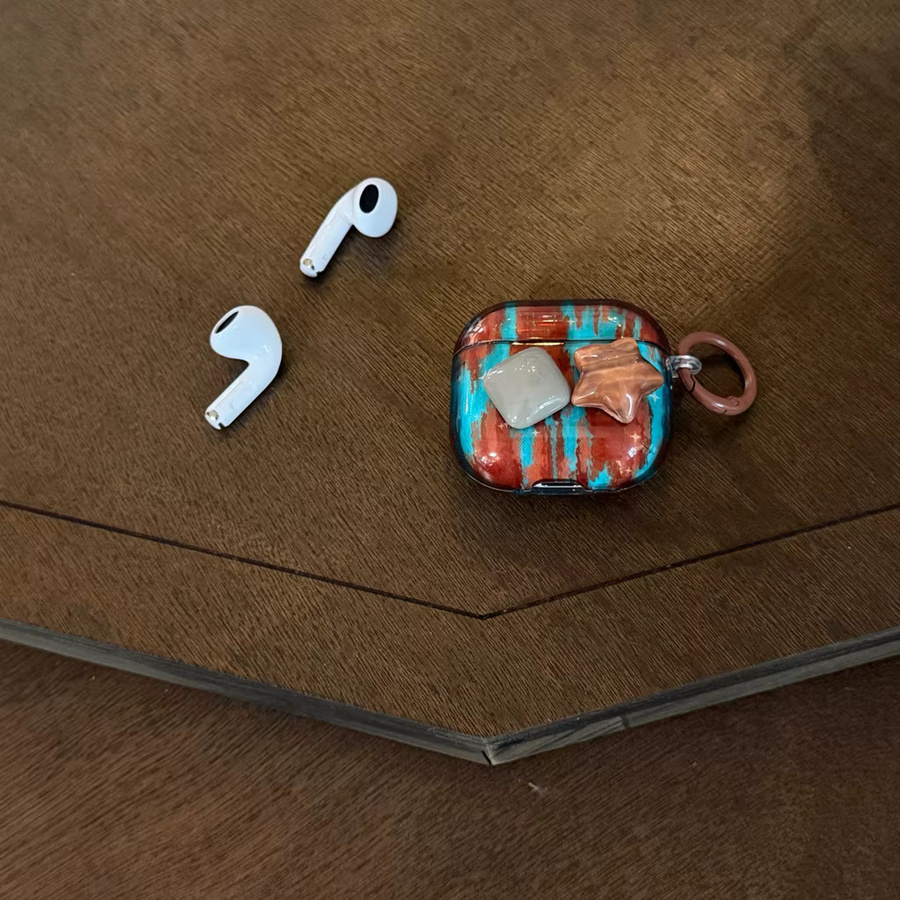 Art Color Collision Kopfhörerhülle mit unregelmäßigem Streifen- und geometrischem Muster für Apple AirPods 1, 2, 3, 4 und Pro 2, Multicolor - Bild 4