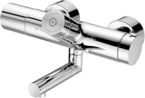 Schell Wand-WT-Thermostat VITUS VW-C-T mit Schwenzauslauf und Spritzfunktion, Chrom, Silber - Bild 1