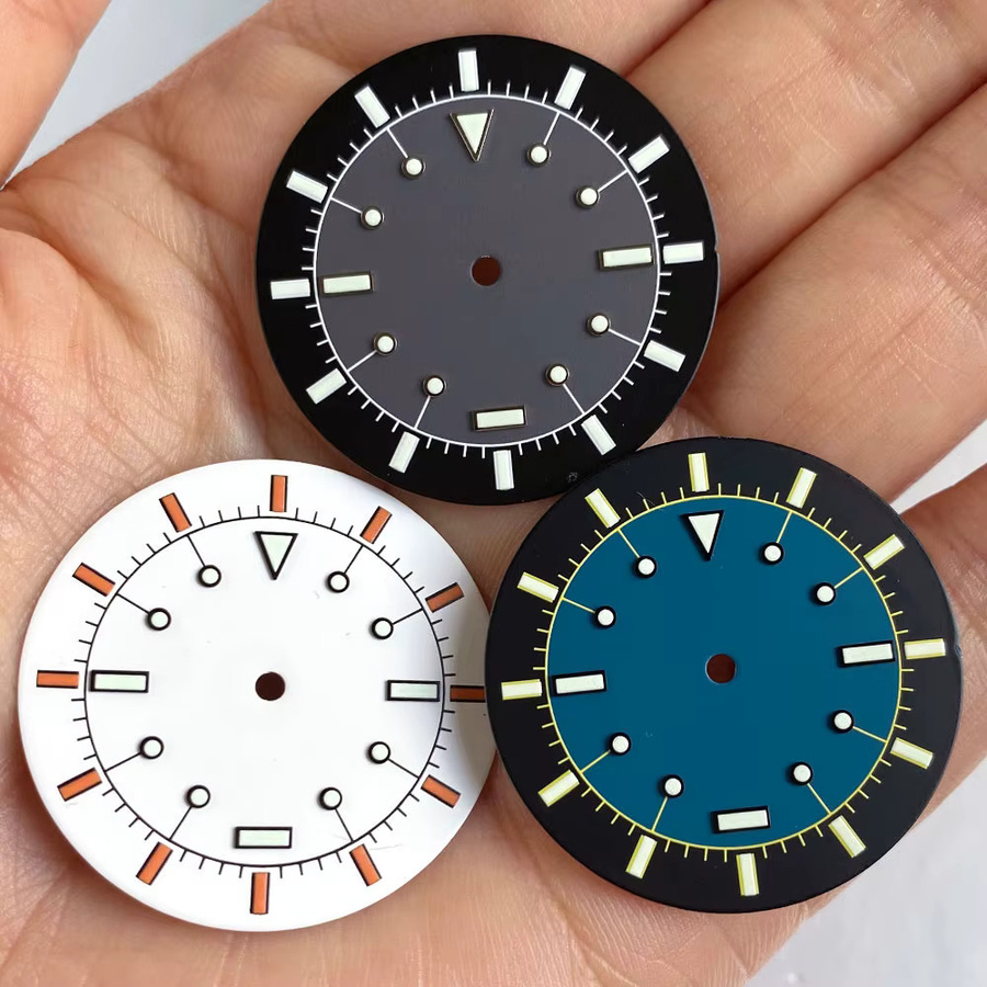 Tandorio Zifferblatt-Set, Weiß Schwarz Blau, 33,5 mm, Herren, Uhrenteile Zubehör - Bild 2