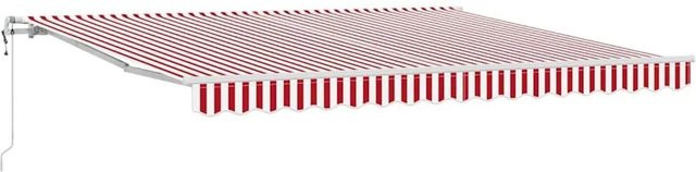 vidaXL Einziehbare Markise Rot-Weiß gestreift, manuell und fernbedienbar, B: 400 cm, T: 300 cm - Bild 1