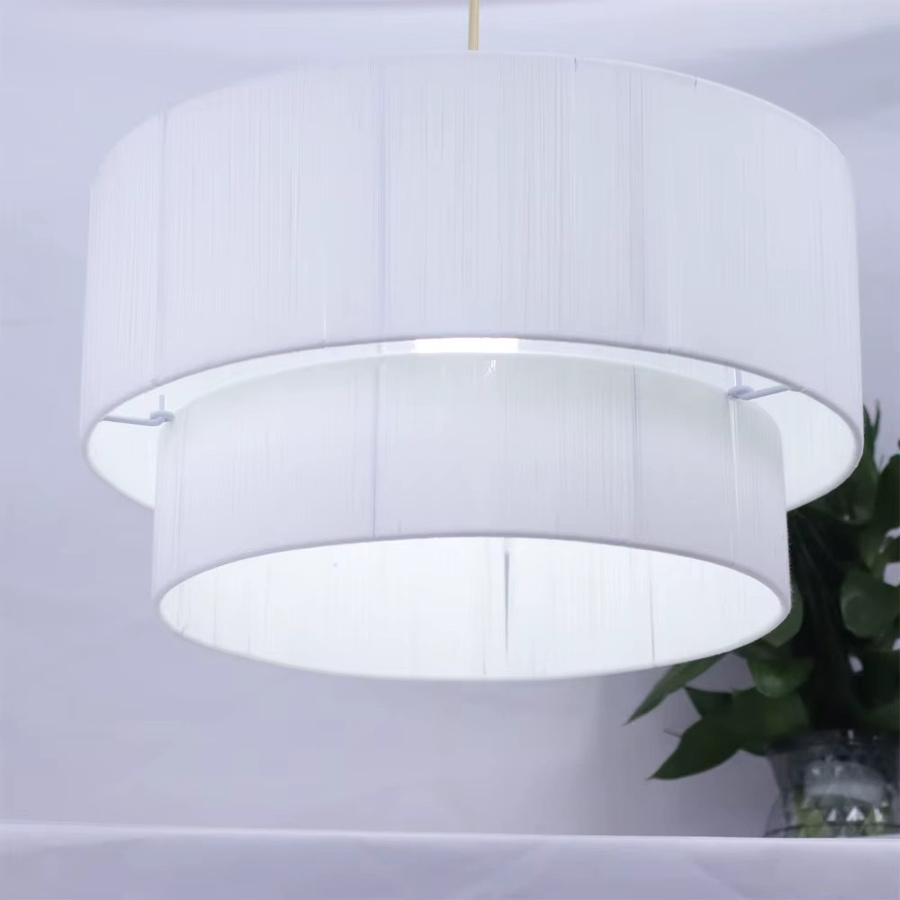 JOYINLED Moderne Handgewebte Hängelampe aus weißem Hanfseil und Rattan, Pendelleuchte für E27, Durchmesser: 45 cm - Bild 2