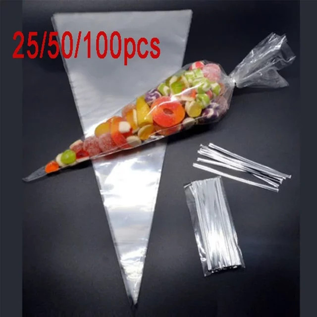 Transparente Zellophan Verpackungsbeutel aus Kunststoff für Weihnachtsgeschenke, Hochzeiten, Partys und Halloween - Bild 1