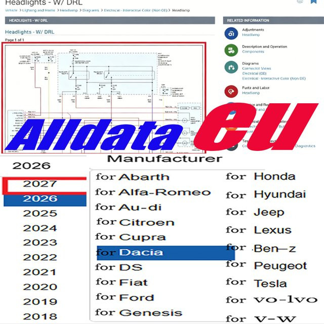 ALLDATA EU 2027 Online-Konto mit interaktiven farbcodierten Schaltplänen und OEM OBD Werkstatt-Reparatur-Daten - Bild 1