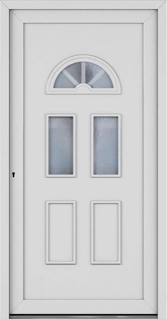 Roro Haustür OKE 1106 Kunststoff in Weiß mit Glaseinsatz, DIN Links, B: 100 cm, H: 210 cm - Bild 1