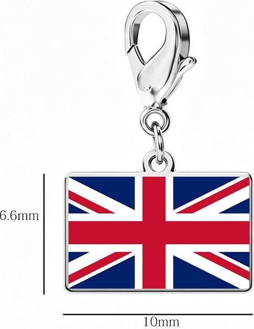 Armband Edelstahl, Länderflaggen Anhänger, Unisex - Bild 1