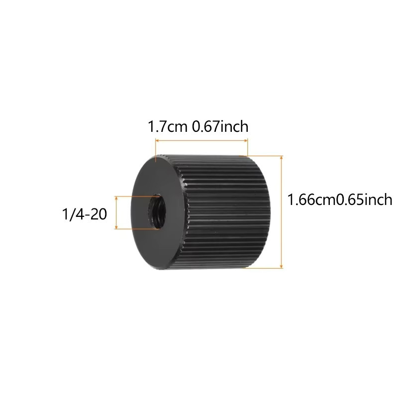 EXSKOF Doppel-Innengewinde-Adapter aus Aluminiumlegierung mit 1/4 Zoll Innengewinde in Schwarz für Kamerastative, Lichtstative und Monitorhalterungen - Bild 2