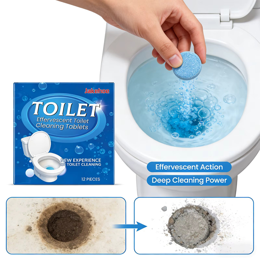 JAKEHOE Toilettenreinigungs-Brausetabletten zur schnellen Entfernung von Urinflecken, Schmutz und Gerüchen in Blau - Bild 3