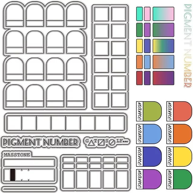 Transparentes Silikon Stempel-Set für Farbe Swatches und DIY Scrapbooking - Bild 1