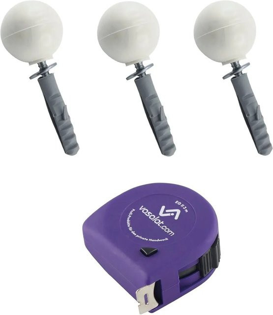 vasalat Set Türstopper für Boden und Wand zum Schrauben, Weiß, Durchmesser: 35 mm, Höhe: 31 mm - Bild 1
