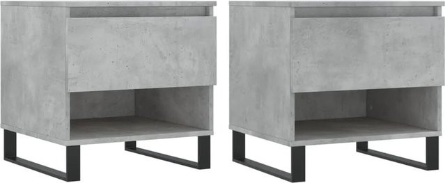 vidaXL Couchtisch Set 2 Stück modern in Betongrau aus Holzwerkstoff und Metall B/T/H: 50 x 46 x 50 cm - Bild 1