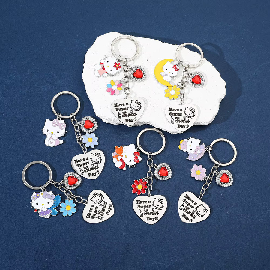 Bandai Anhänger Hello Kitty, Herzförmiger Buchstaben, Schlüsselanhänger - Bild 2