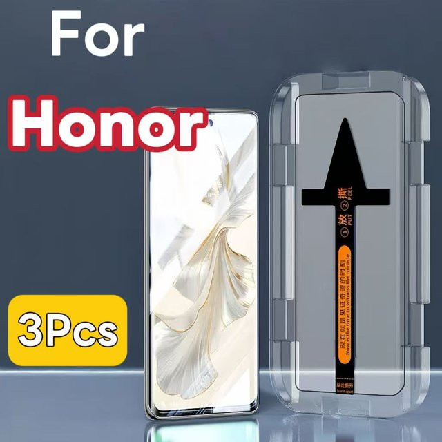 3er-Set Displayschutz aus gehärtetem Glas für HONOR Magic 6 5 4 3 Pro, transparent, blasenfreie Installation und HD-Qualität - Bild 1