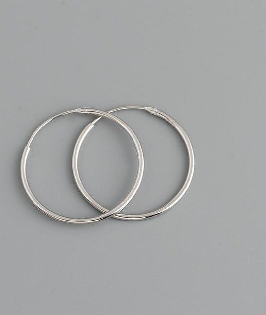 Wantme Creolen, 925 Silber, gray, Damen Herren - Bild 1