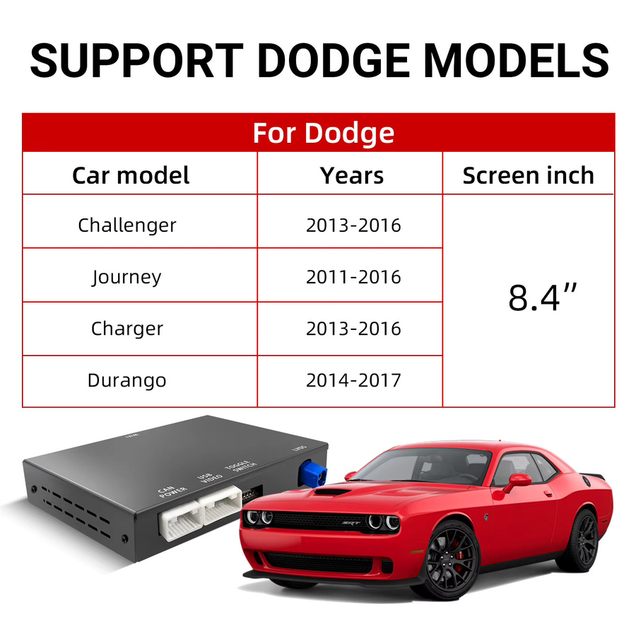 ANYFAR Kabelloses CarPlay und Android Auto Nachrüstkit Decoder-Box für Dodge Challenger, Journey, Charger und Durango (2011-2017), Schwarz - Bild 3