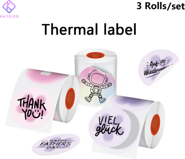 KAYSION Selbstklebendes farbiges Thermopapier für Etikettendrucker, 50 x 50 mm, passend für SK58, SK20, P50, M110 und M200 - Bild 1