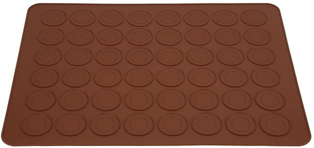 CosyHome Silikon Macaron Backmatte mit 48 Löchern, Antihaftmatte für den Ofen, Braun - Bild 1
