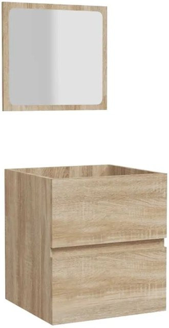 vidaXL Badschrank mit Spiegel in Sonoma-Eiche, Wandmontage, Braun, B/T/H: 41 x 38,5 x 45 cm - Bild 1