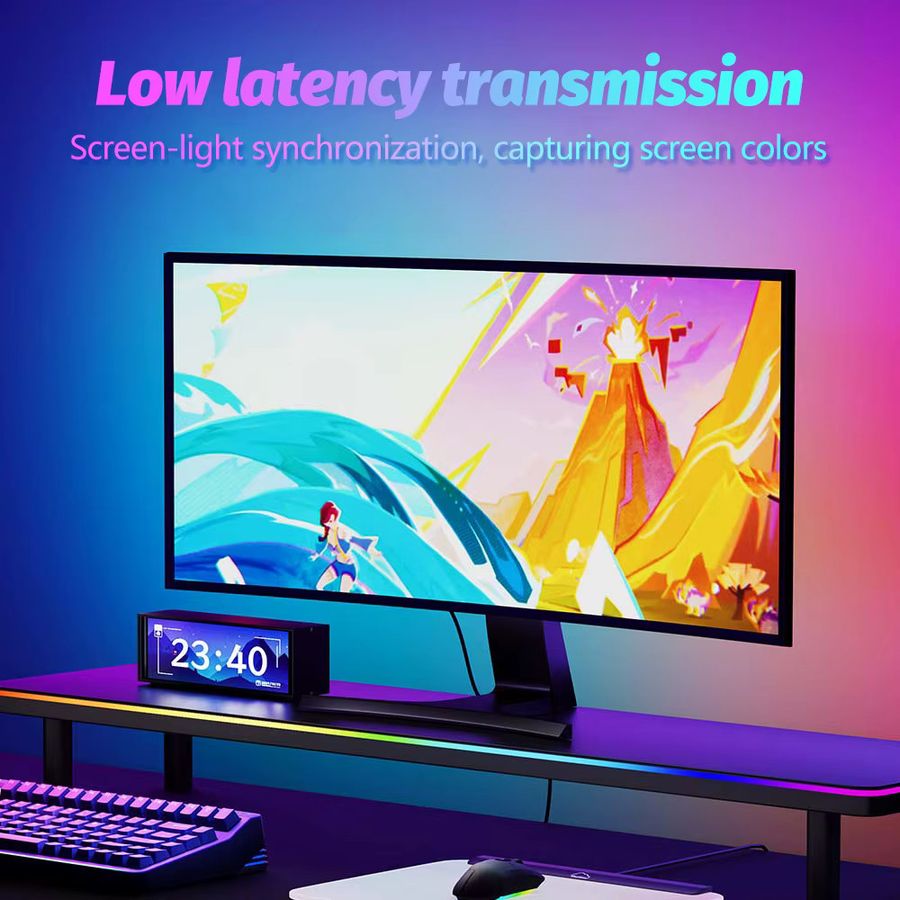 Newstyle LED-Streifen-Sync-Lichtleiste zur smarten Gaming-Ambientebeleuchtung mit App-Steuerung und Musik- sowie Farbsynchronisation - Bild 5