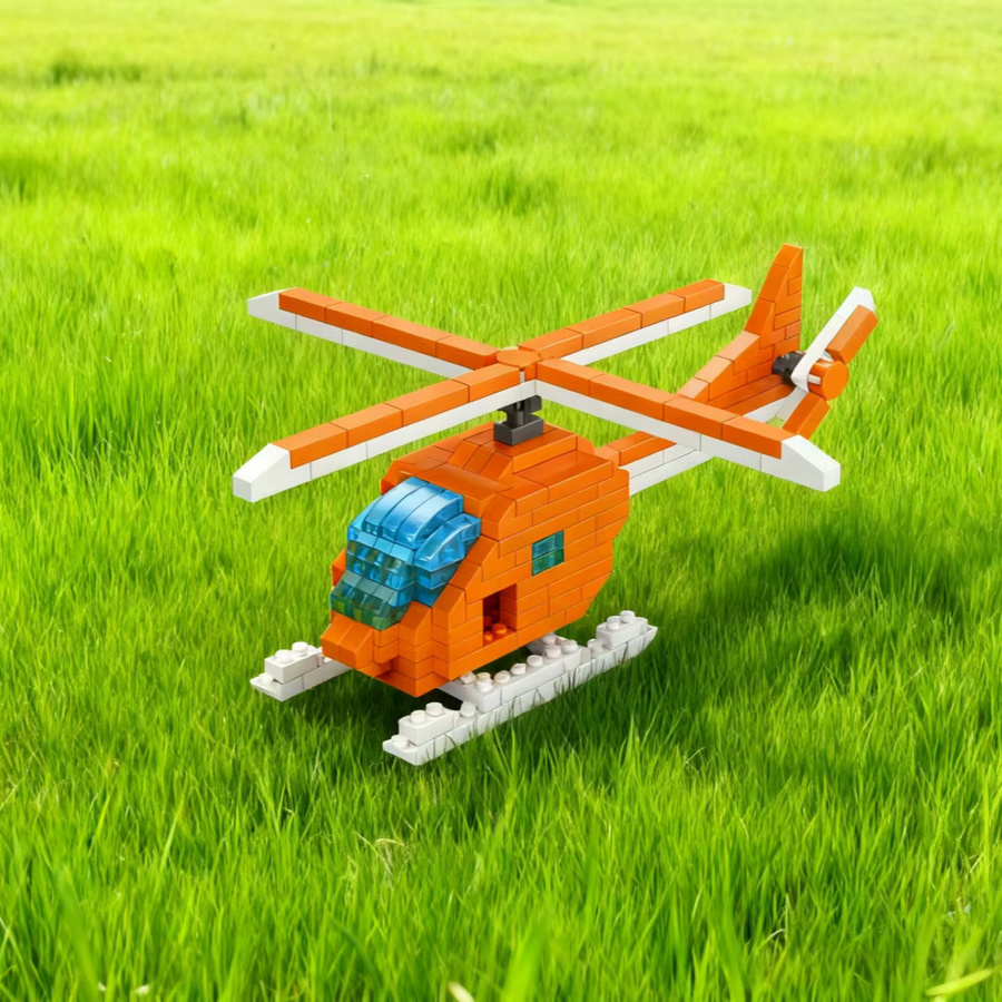 KNEW BUILT Airliner Hubschrauber Fighter Jet Micro Mini Bausteinspielzeug-DIY Flugzeugmodell - Bild 1