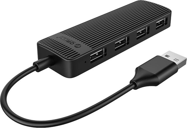 Orico USB-Hub FL02 mit 4 x USB-A Anschlüssen, Schwarz - Bild 1