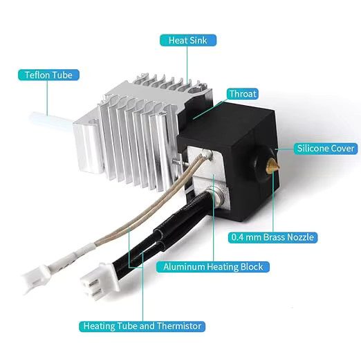 Creality Ender 3 V3 SE Hotend Upgrade Kit mit Titan-Heatbreak für bis zu 300 °C in Silber - Bild 2