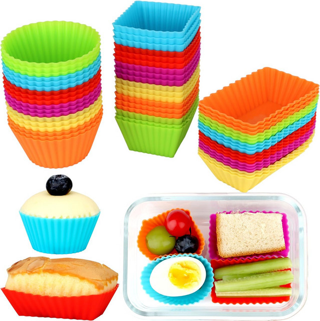 Seavidar Silikon-Muffin-Backform in Bunt für Muffins, Gelee und Pudding - Bild 1