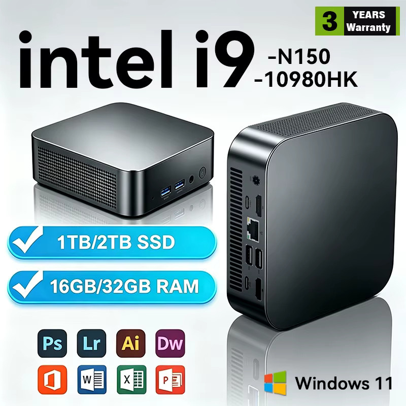 Mini-PC Intel Core i9 10980HK mit Windows 11 Pro, 16GB RAM, 1TB M.2 SSD, WiFi6 und Bluetooth 5.2, Schwarz - Bild 6