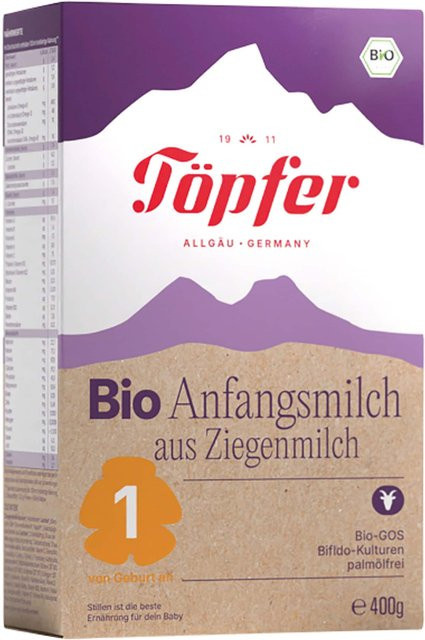 Töpfer Bio Anfangsmilch Ziege 1 3 x 400 g - Bild 1
