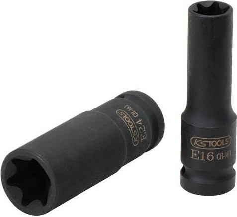 KS Tools 1/2" TX-E-Kraft-Stecknuss E10 lang aus Chrom-Molybdän in Schwarz - Bild 1