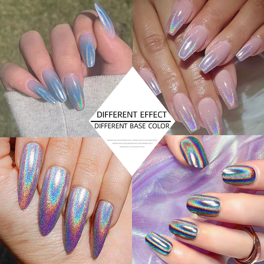 HotPress Nagelpulver, Chrom Regenbogen Laser, 4 Farben - Bild 5