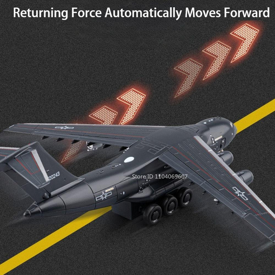 Zealous Sole Y-20 Transportflugzeug Modell, 1:180, Metall, grau, mit Licht und Sound, ab 14 Jahren - Bild 2