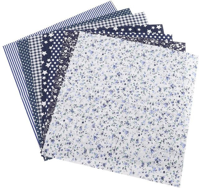 TOMTOP JMS DIY Bettwäsche Kit aus 7 Baumwollstoff-Quadraten, Blau, B/T: 50 x 50 cm - Bild 1