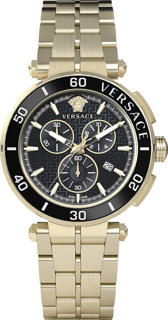 Versace Chronograph, Quarz, Edelstahl, 45 mm, Schwarz, Herren - Bild 1