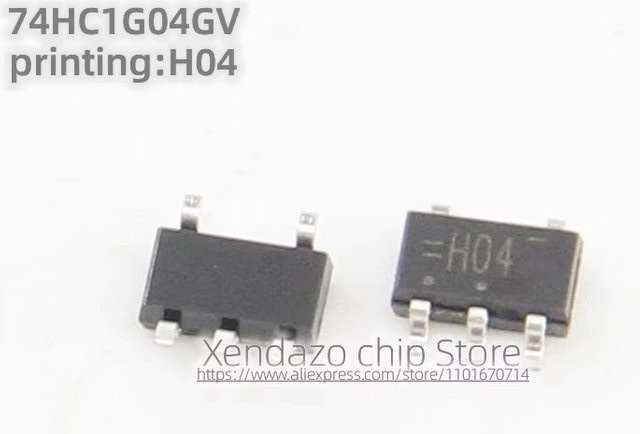 10er Set Xendazo 74HC1G04GV Logik-Chip SOT23-5 in Schwarz - Bild 1