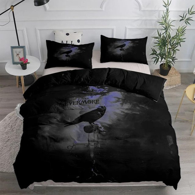 Bettwäsche-Kollektion Dämmerungsrabe Poe aus Mikrofaser in Schwarz, B/H: 135 x 200 cm - Bild 1