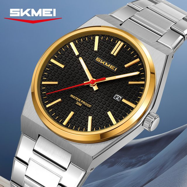 SKMEI Armbanduhr, Quarz, Edelstahl, Silber, Herren - Bild 1