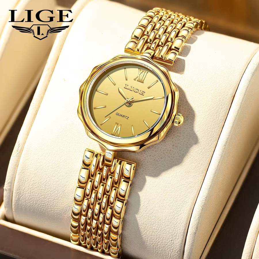 LIGE Armbanduhr Quarz, Legierung, Gold, Damen - Bild 2