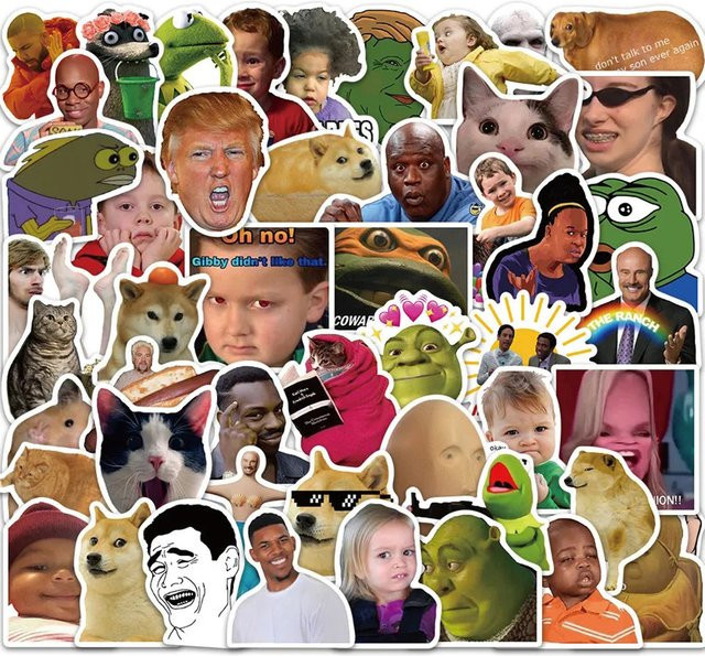 Rspctou Charakter Meme Aufkleber, multicolor, 10-teiliges Set - Bild 1