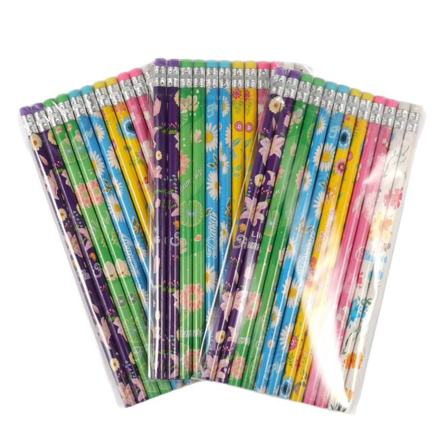 12 Stück Blumen-Bleistifte HB mit Graphit für Schule und Zeichnen, Mehrfarbig - Bild 3