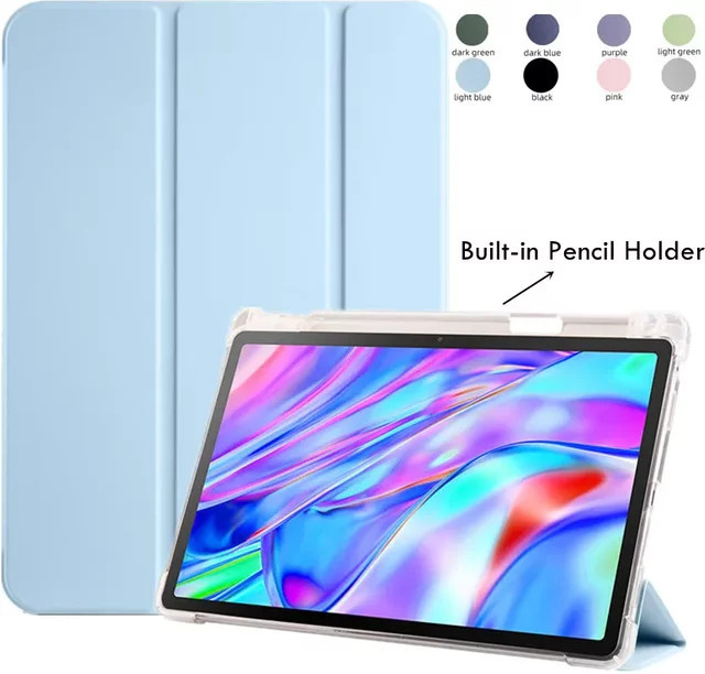 Bearkase Silikon Schutzhülle für Honor MagicPad 2 2024 mit Bleistifthalter und Standfunktion in Transparent oder Blau - Bild 1