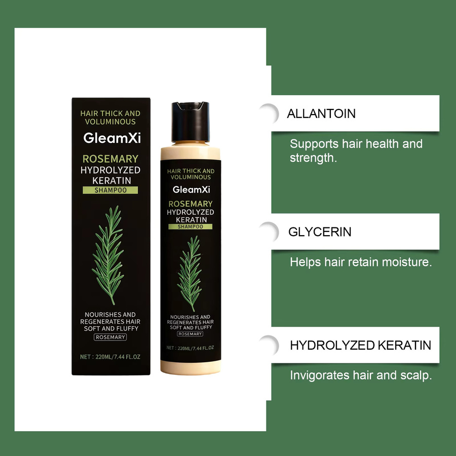 HOEGOA Rosmarin-Keratin-Volumen-Shampoo, 220 ml, für strapaziertes Haar - Bild 4