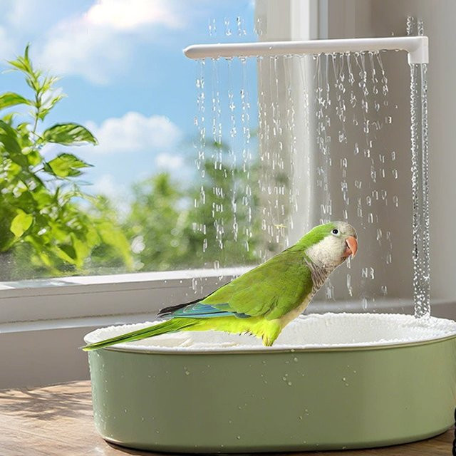 FangNymph Papageien-Badewanne und Dusche für Wellensittiche, Conures und Graupapageien - Bild 1